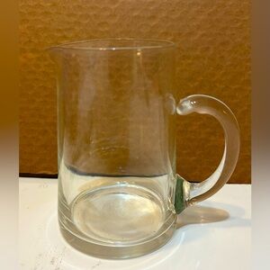 Vintage (1970s) Small Milk Creamer or
Syrup Pitcher Clear Glass 4" Tall